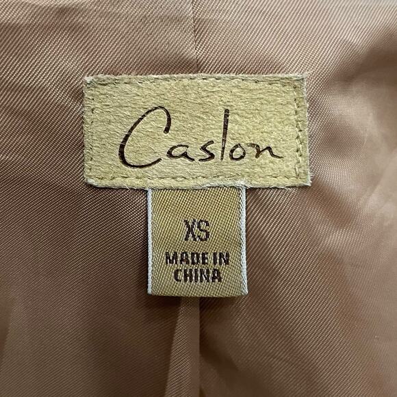 CASLON Tan Genuine Leather Fully Lined Motorcycle Jacket Women’s Size XSmall - Picture 10 of 14